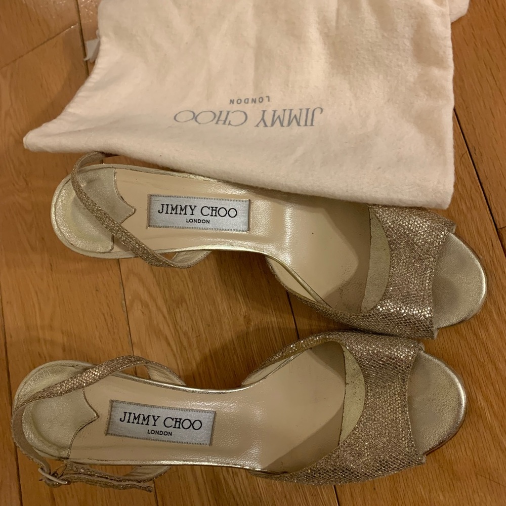 Gorgeous gold sling backs Jimmy Choo size 38 1/2 - 7 1/2 USA
